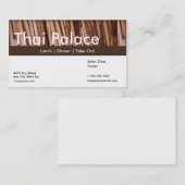 Carte thaïlandaise de restauration (Devant / Derrière)