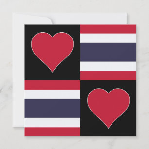 Carte Thaïlande Drapeau Coeur mignon Patriotic Thai Salu