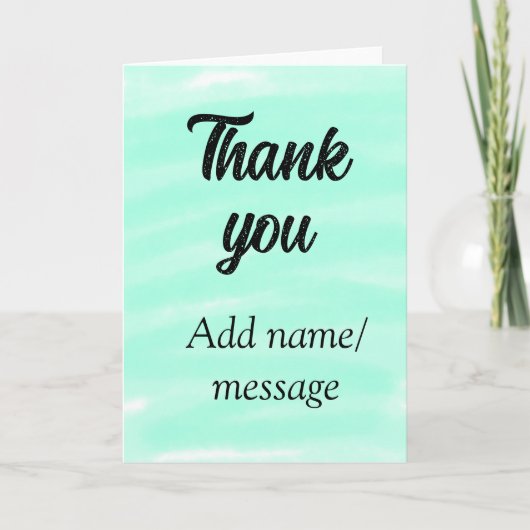 Carte Thank you add name message simple stylish calligra (Devant)