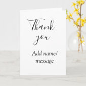 Carte Thank you add name message simple stylish calligra (Fleur jaune)