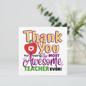 Carte Thank You Awesome Teacher (Debout devant)