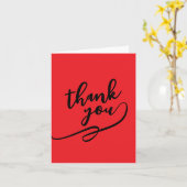 Carte Thank You Bright Red Classical Unique Simple (Fleur jaune)