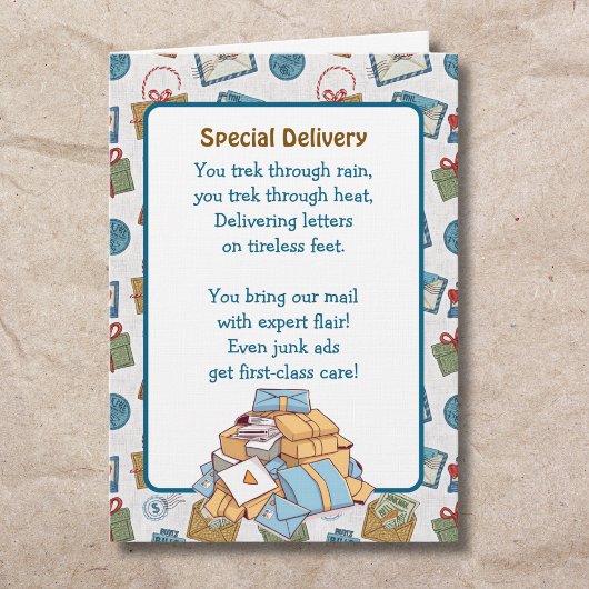 Carte Thank You Card for a Mail Carrier 