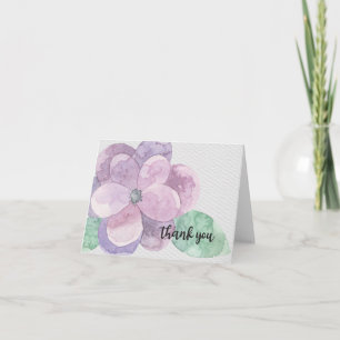 Carte Thank You Card, Large Purple Flower