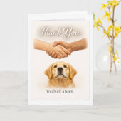 Carte Thank You for Creating a Guide Dog Team Golden (Fleur jaune)