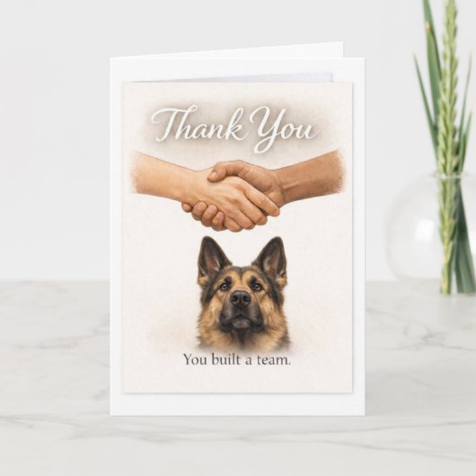 Carte Thank You for Creating a Guide Dog Team – GSD (Devant)