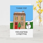 Carte Thank You for Hosting Christmas (Fleur jaune)