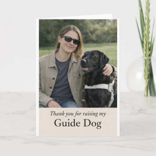 Carte Thank You for Raising My Guide Dog – Black Lab (Devant)