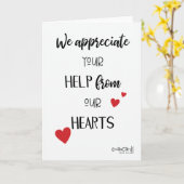 Carte Thank You for Volunteering with Hearts (Fleur jaune)