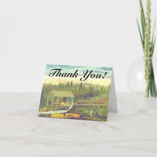 Carte "Thank You!" + Historical Rustic Lumber Mill (Devant)