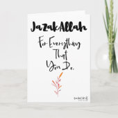 Carte Thank You - JazakAllah Simple (Devant)