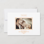 Carte Thank You Orange Chic Newlyweds Photo Wedding (Devant)