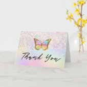 Carte thank you pastel butterfly (Fleur jaune)