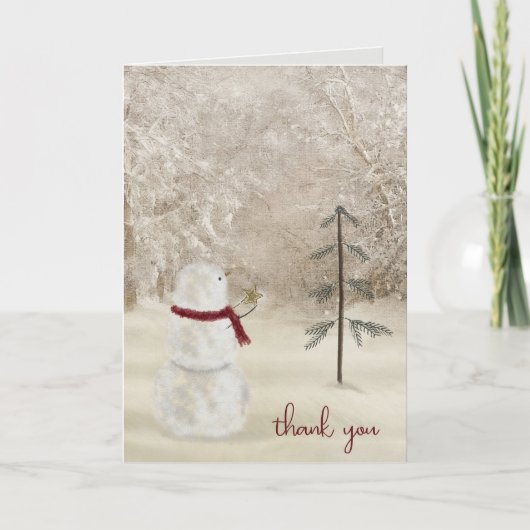 Carte Thank You Snowman with Christmas star (Devant)