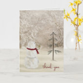 Carte Thank You Snowman with Christmas star (Fleur jaune)