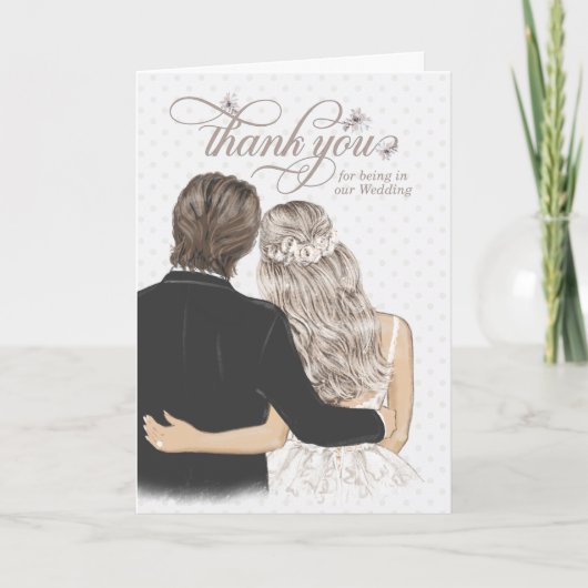 Carte Thank You Wedding Wedding Attendants Taupe (Devant)
