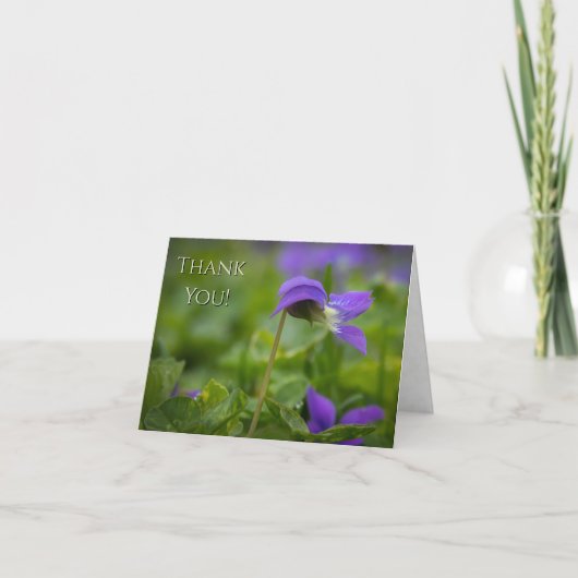 Carte “Thank You!” Wild Violet Note Folded Greeting Card (Devant)