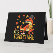 Carte Thankesgiving Son Turc Time Fall Leaf Dinosaur 1 (Dos)