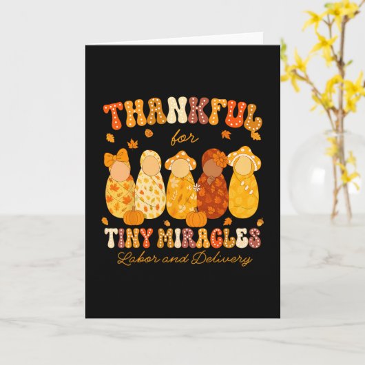Carte Thankful For Tiny Miracles Labor Delivery Nurse Th (Fleur jaune)
