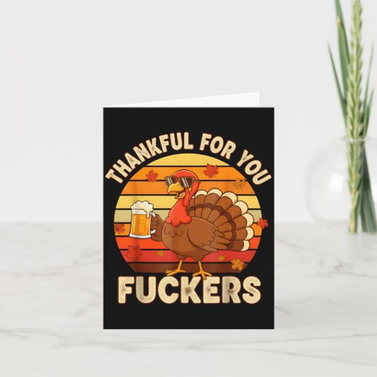 Carte Thankful For You Forers Thanksgiving Happy Turkey  (Devant)