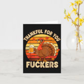Carte Thankful For You Forers Thanksgiving Happy Turkey  (Fleur jaune)