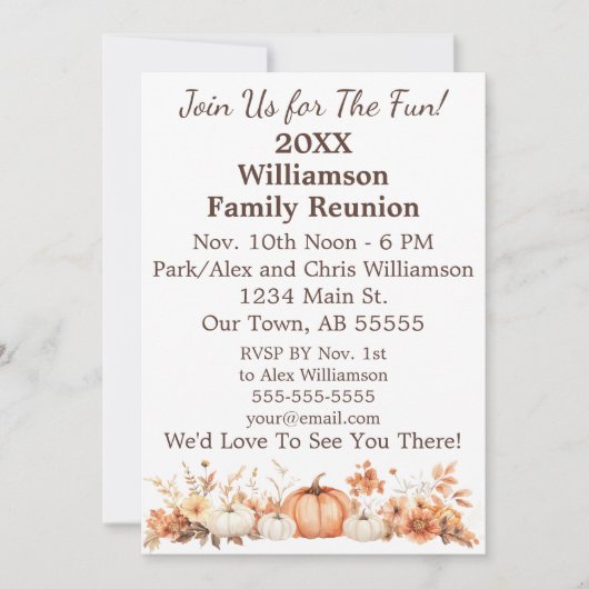 Carte Thankgiving Automne Automne de la Réunion fa (Devant)