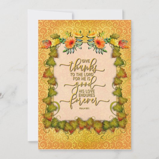 Carte Thankgiving Automne Maple Leaf et Sunflower (Devant)