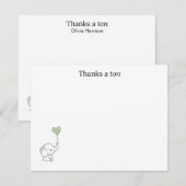 Carte “Thanks a Ton” Thank You Note Card (Devant / Derrière)