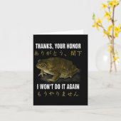 Carte Thanks Your Honor I Won't Do-it Again Frog English (Fleur jaune)