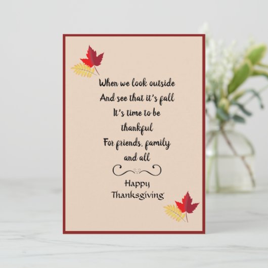 Carte Thanksgiving (Debout devant)