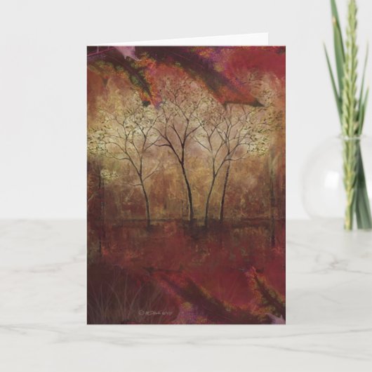Carte Thanksgiving Abstraite Fall Trees (Devant)