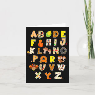 Carte Thanksgiving Alphabet Funny Turkey Fall Preschool