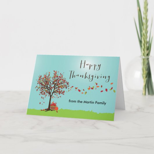 Carte Thanksgiving Arbre Automne (Devant)