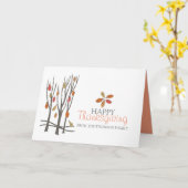 Carte Thanksgiving arbre feuille nom personnalisé vacanc (Fleur jaune)