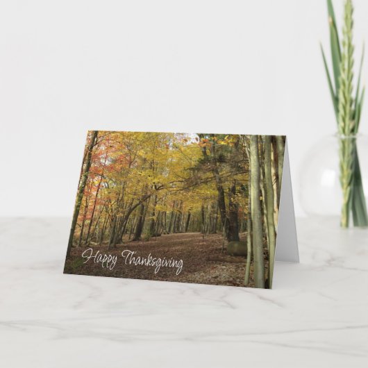 Carte Thanksgiving Autumn Woods Colorful Folift Photo (Devant)