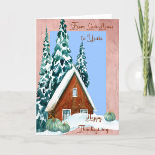 Carte Thanksgiving avec A-Frame House