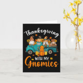 Carte Thanksgiving Avec Mes Gnomies Gnomes Amis Heureux (Fleur jaune)