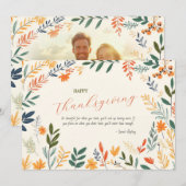 Carte Thanksgiving avec photo personnalisée (Devant / Derrière)