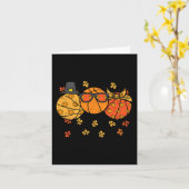 Carte Thanksgiving Basketballs Pilgrim Automne Automne H (Fleur jaune)