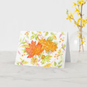 Carte Thanksgiving Belles feuilles d'automne (Fleur jaune)
