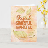Carte Thanksgiving Béni Grateful Thankful Religieux (Fleur jaune)
