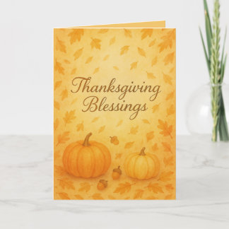 Carte Thanksgiving Blessings Card – Cozy Fall Watercolor