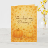 Carte Thanksgiving Blessings Card – Cozy Fall Watercolor (Fleur jaune)