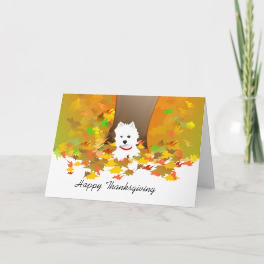 Carte Thanksgiving - Bon thanksgiving Westie (Devant)