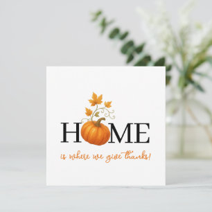 Carte Thanksgiving Citrouille Home Où nous donnons des r