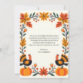 Carte Thanksgiving Citrouille vintage Art folklori (Dos)