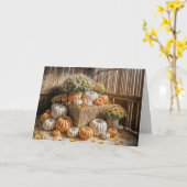 Carte Thanksgiving Citrouilles d'automne et mamans dans  (Fleur jaune)