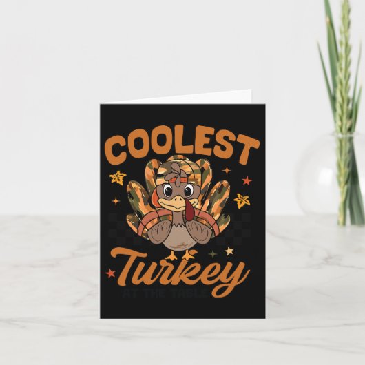Carte Thanksgiving Coolest Turquie À La Table Toddler B (Devant)