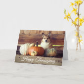 Carte Thanksgiving Corgi (Fleur jaune)