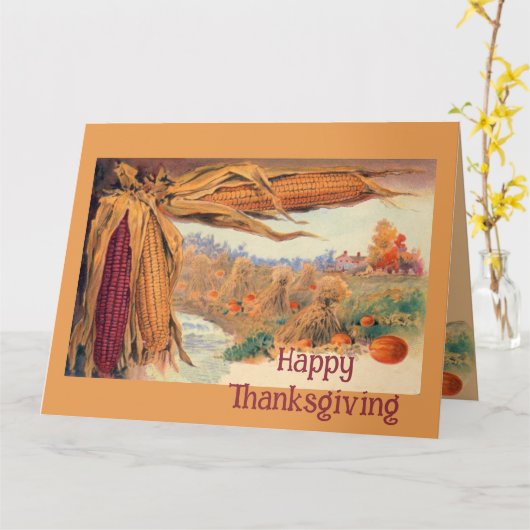 Carte Thanksgiving Corn Ears (Fleur jaune)